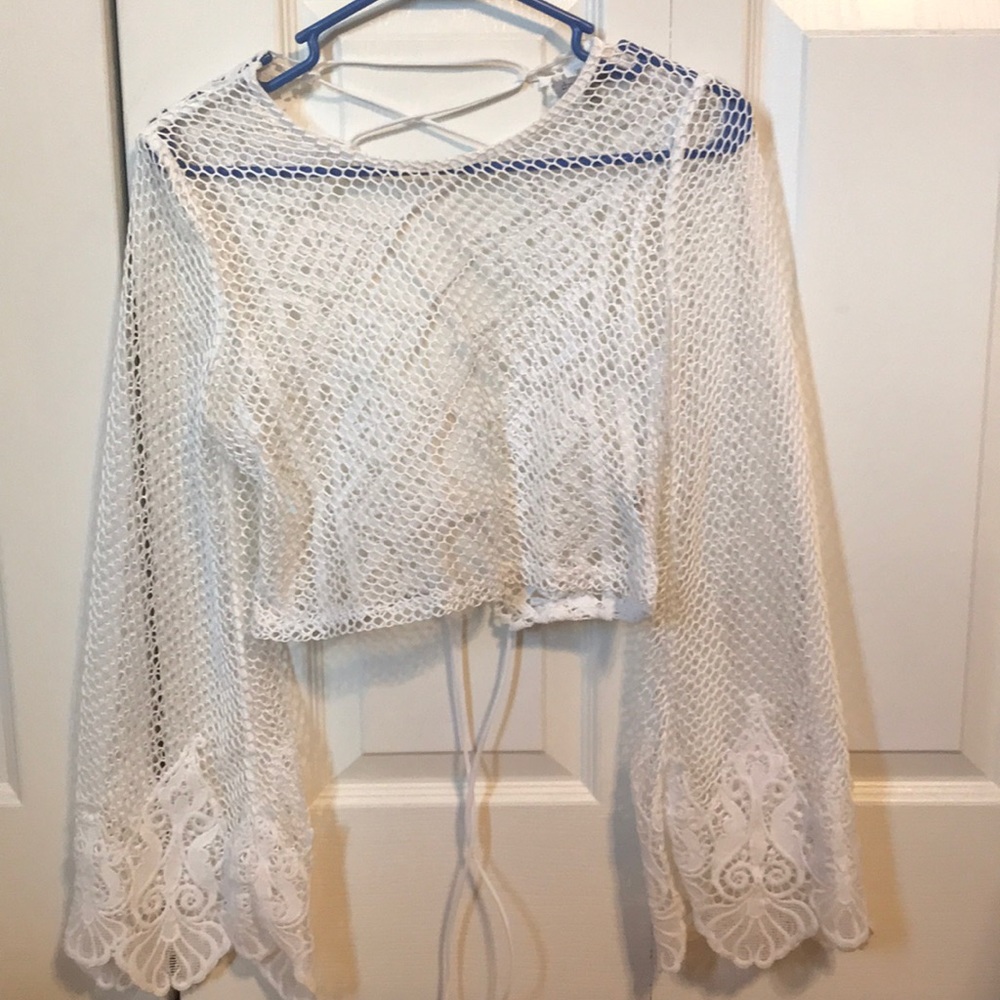 Cutout top with bell sleeves